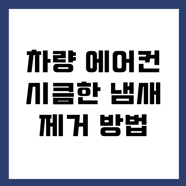 차량 에어컨 시큼한 냄새 제거하고 해결하는 방법