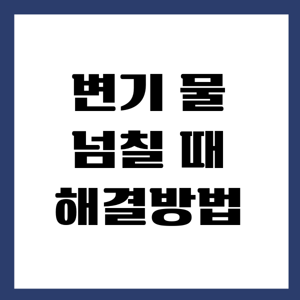 변기 물 넘칠 때 해결할 수 있는 쉬운 방법