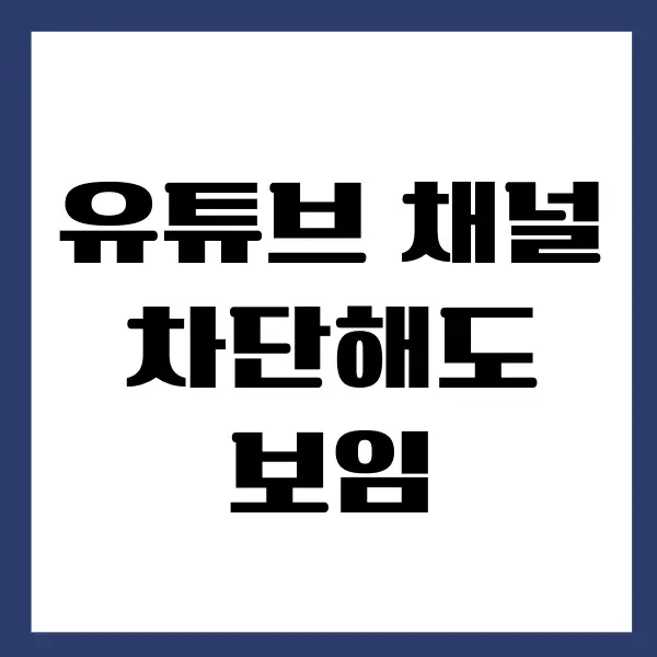 유튜브 채널 차단해도 보임 해결 방법