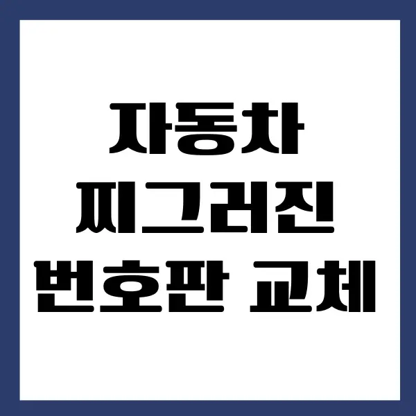 찌그러진 번호판 교체 방법, 비용 총정리