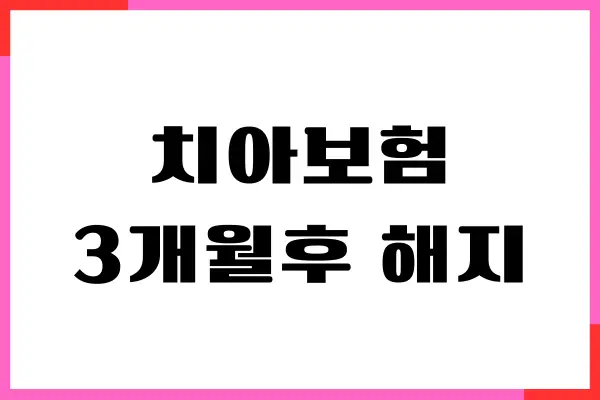 치아보험 3개월후 해지 이유, 재가입, 환급금 확인, 장단점